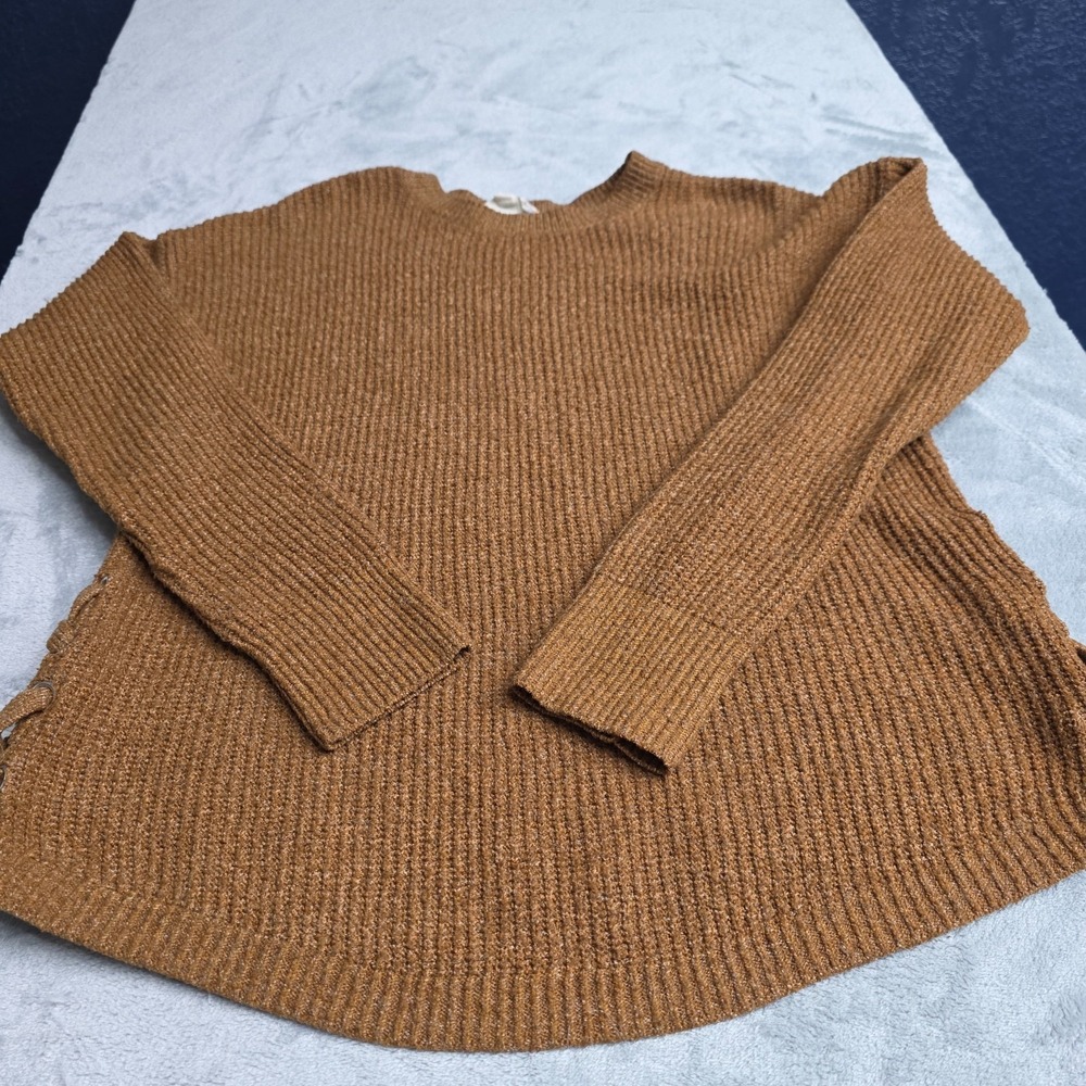 PINK REPUBLIC Brown Knit Crew Neck Long Sleeve Sweater Sweatshirt Top Size‎ XS
